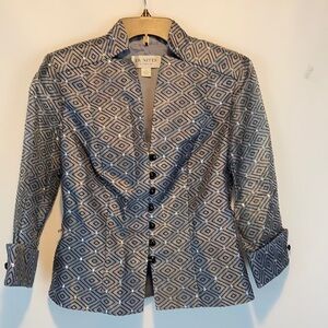 J.R. Nites Sequins Black and Gray Top Size 6